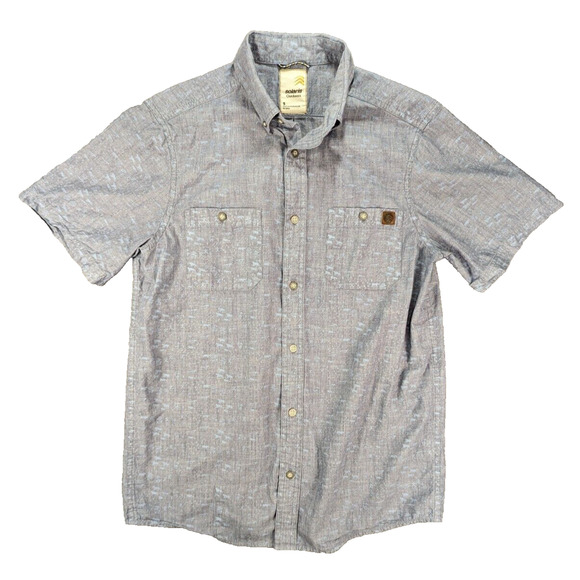 Solaris Shirt Small Men's Blue Button Down Outdoors Casual Animal Print - Picture 1 of 10